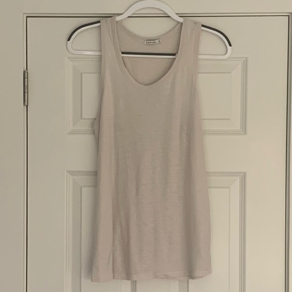 Comune Tank Top Light Beige Basic Racerback Size Medium GUC